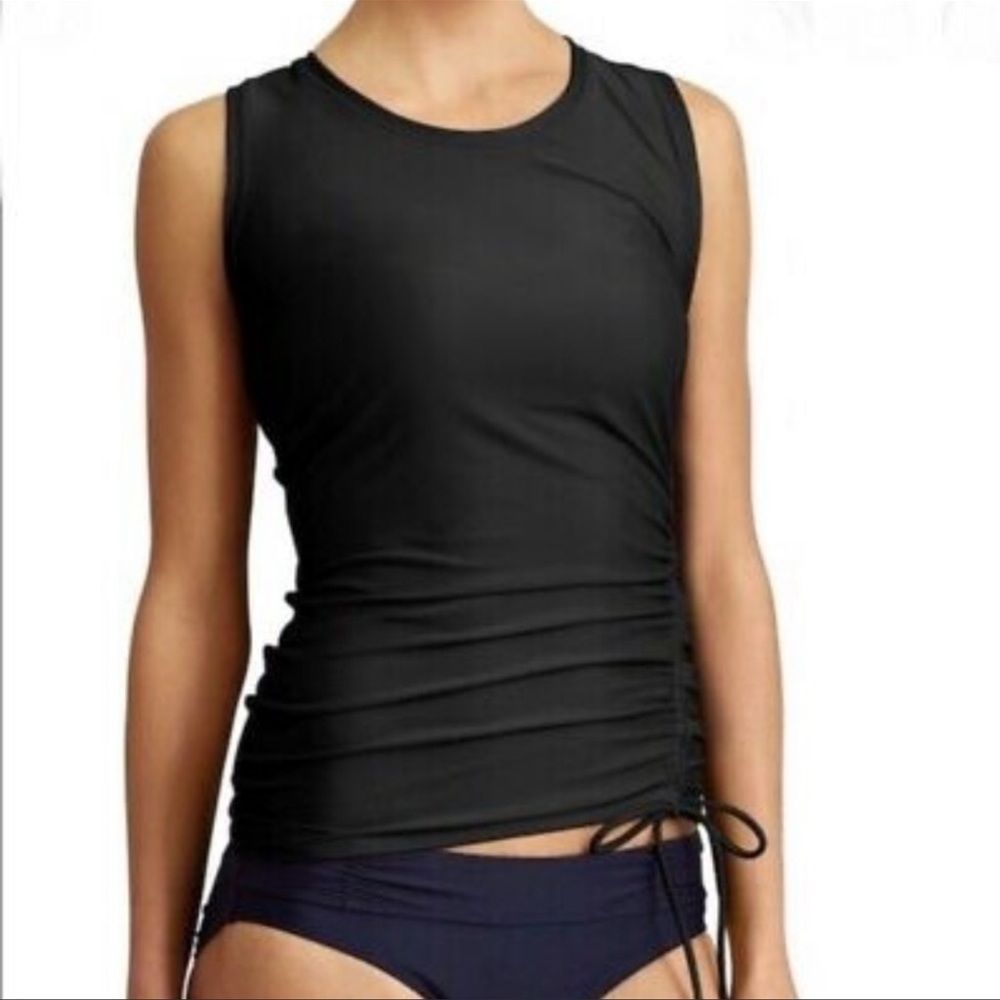 Athleta Heather Scrunch Rashguard Tank Black S
